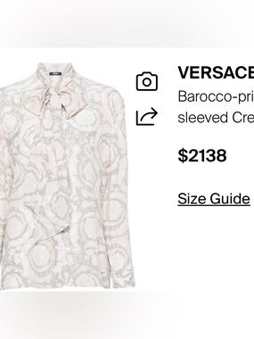 Versace Barocco-Print Crewneck Top - Cream & Light Gray